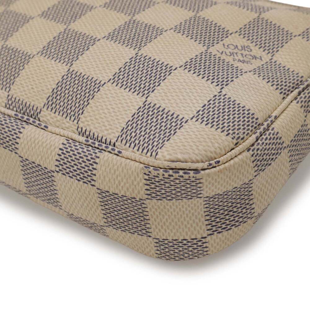 LOUIS VUITTON Damier Azur Pochette Accessory Bag Pouch Handbag Shoulder N51986 - Picture 4 of 9